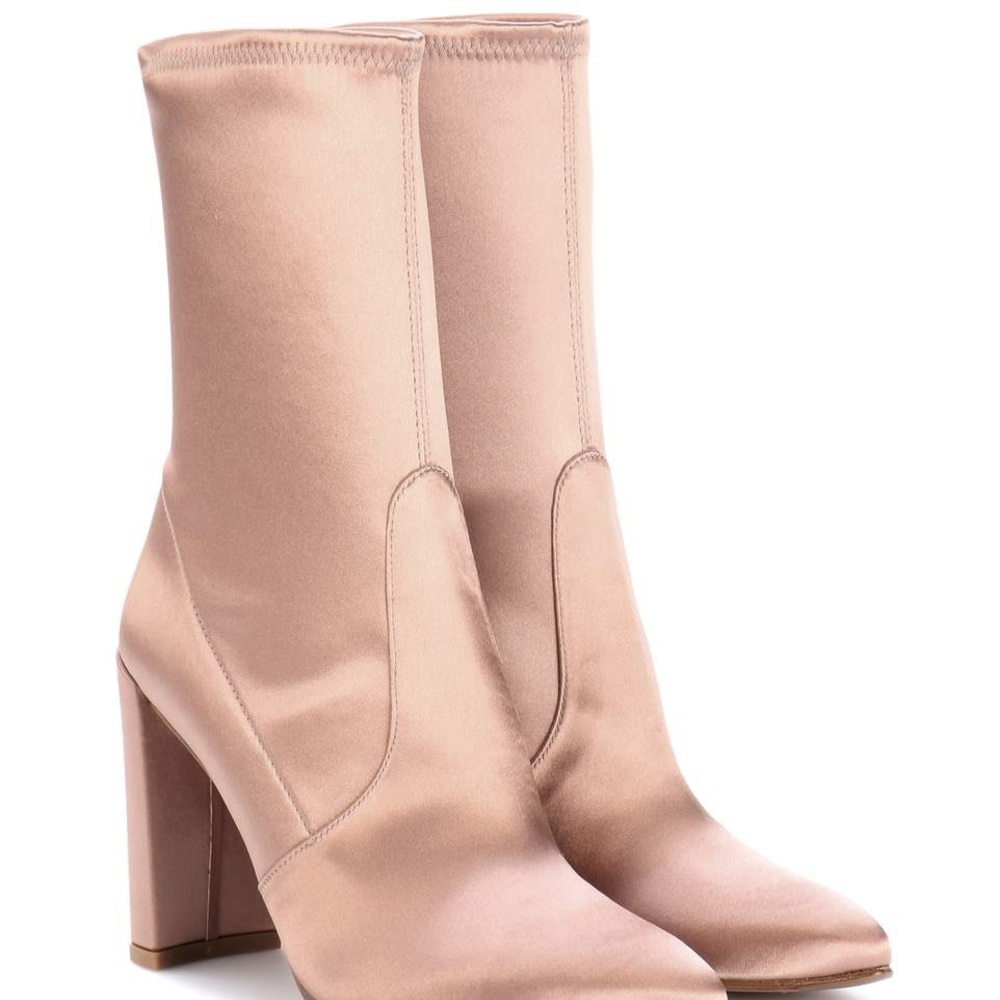 Stuart Weitzman Pink Satin Booties